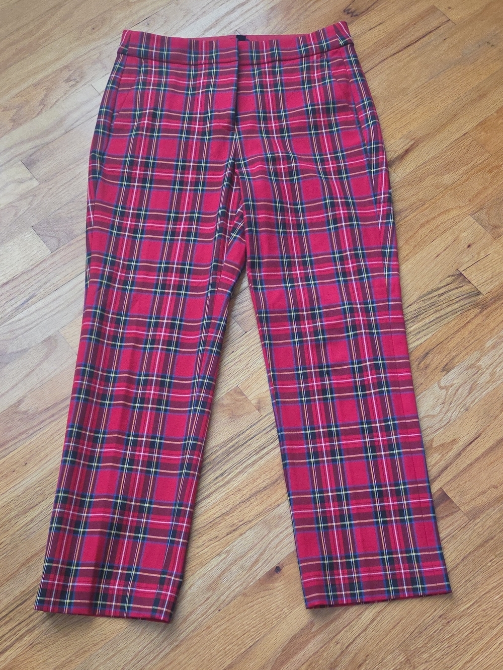 J. Crew Women's Red Tartan Plaid Pants